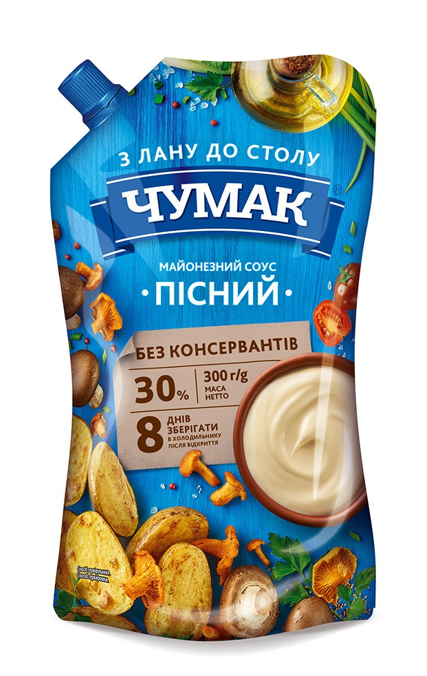 Майонезний соус Пісний 30% д/п 300г Чумак