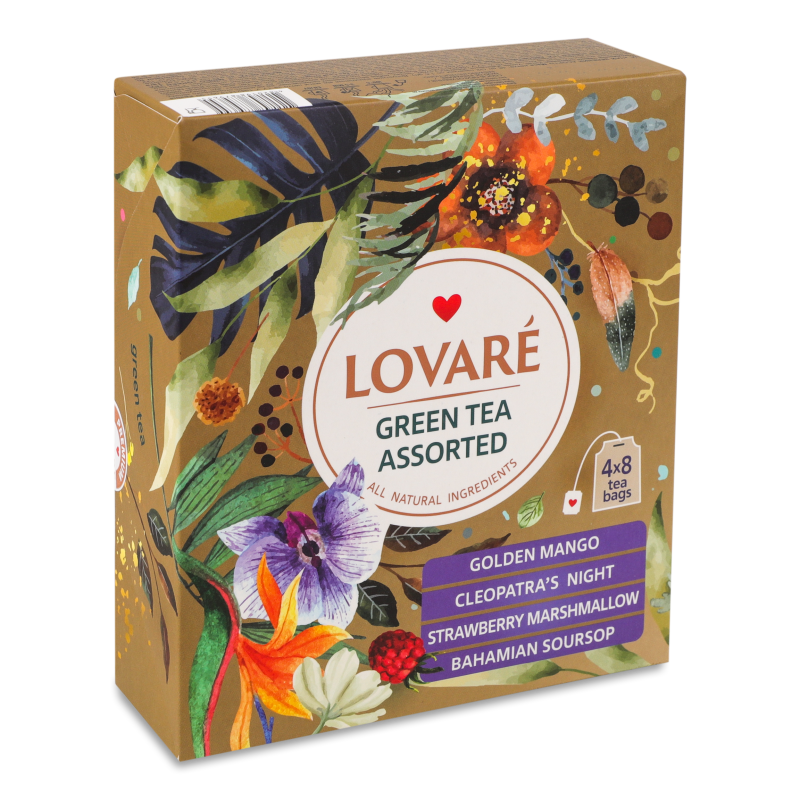 Чай зелений LOVARE асорті 1,5г*32пак