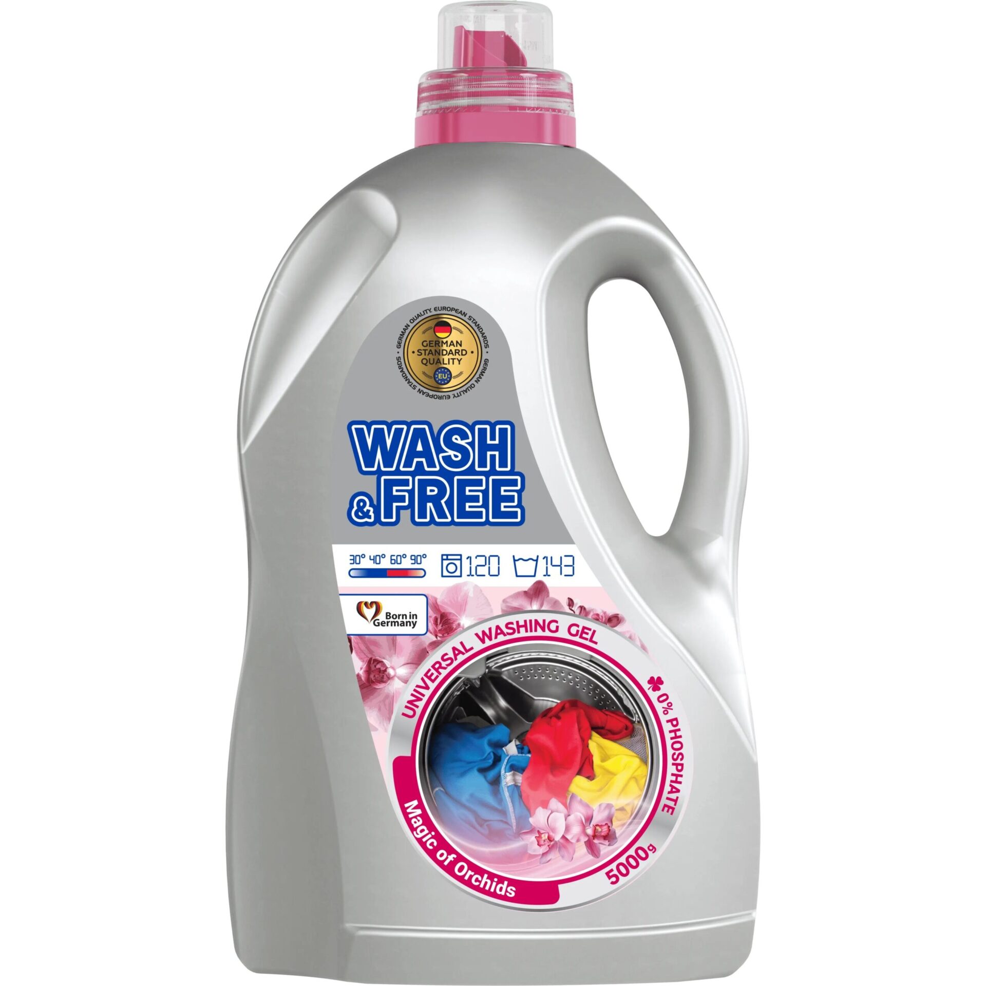 Гель д/прання Wash&Free Магія орхідей Універсал 5л