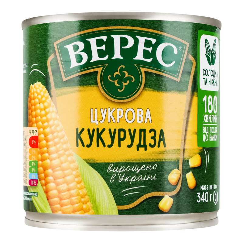 Кукурудза цукр Верес ж/б 340г