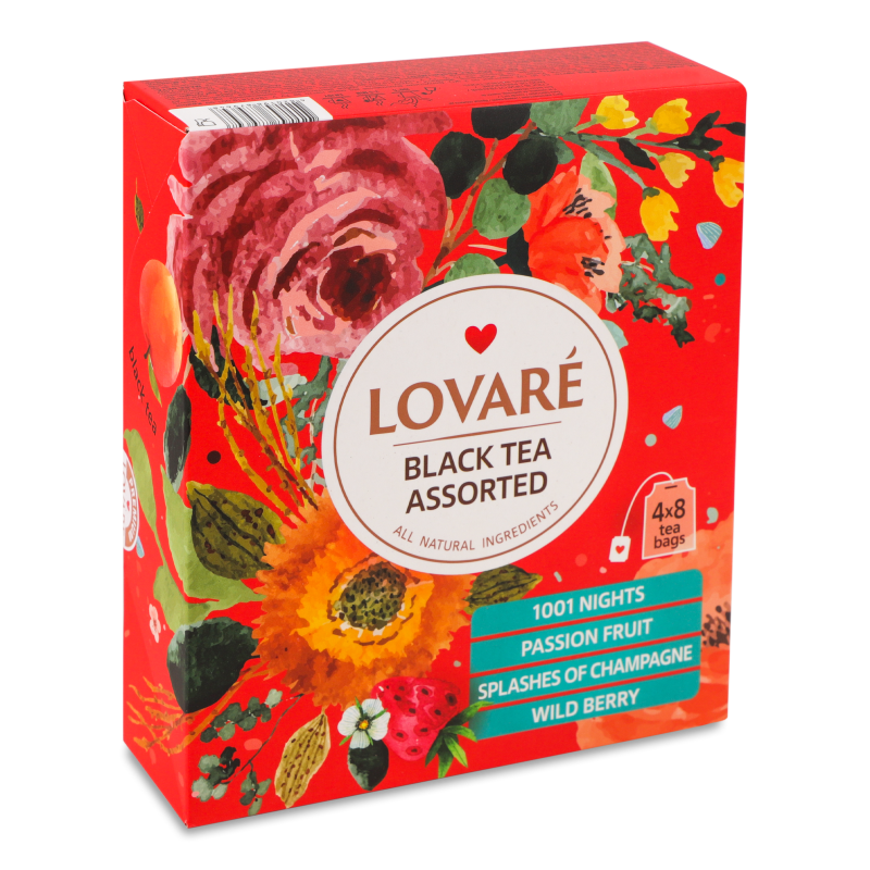Чай чорний LOVARE асорті 1,5г*32пак