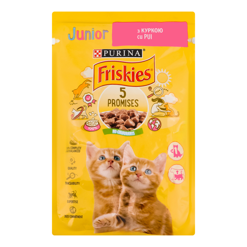 Корм волог д/кошенят Friskies курка у підливці 85г