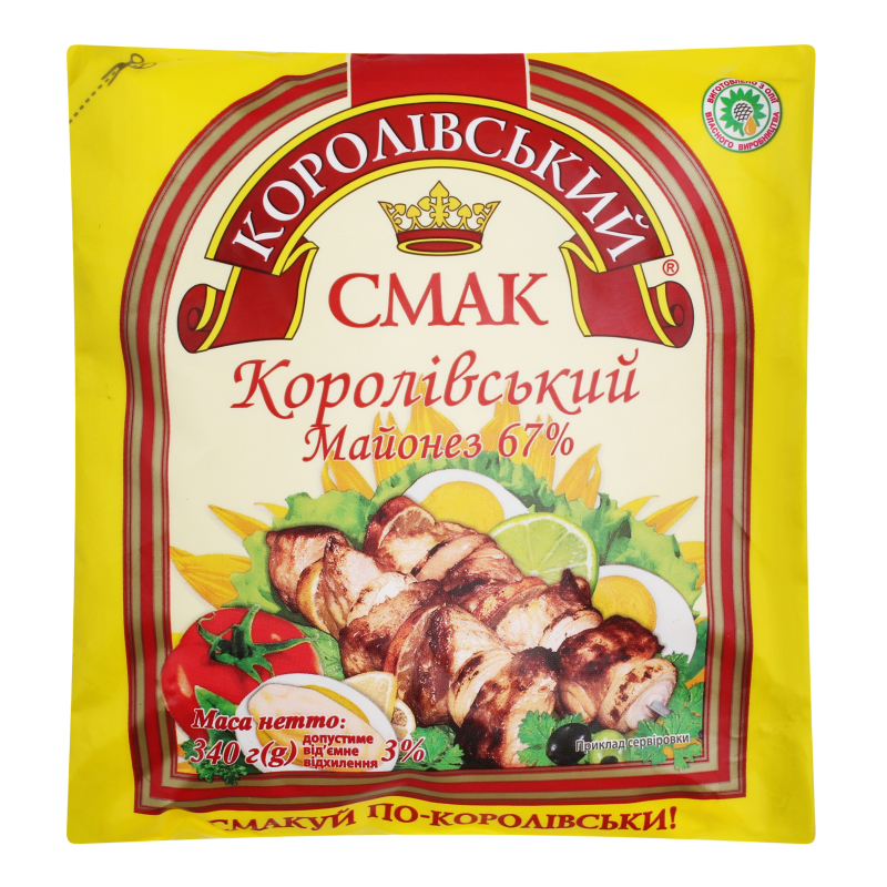 Майонез Королівський 67% ф/п 340г Корол.смак