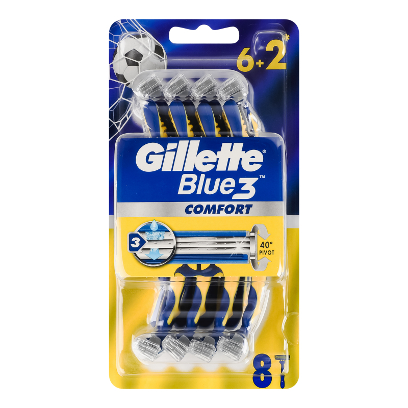 Станок однораз д/гол GILLETTE BL3 COMF 6+2шт