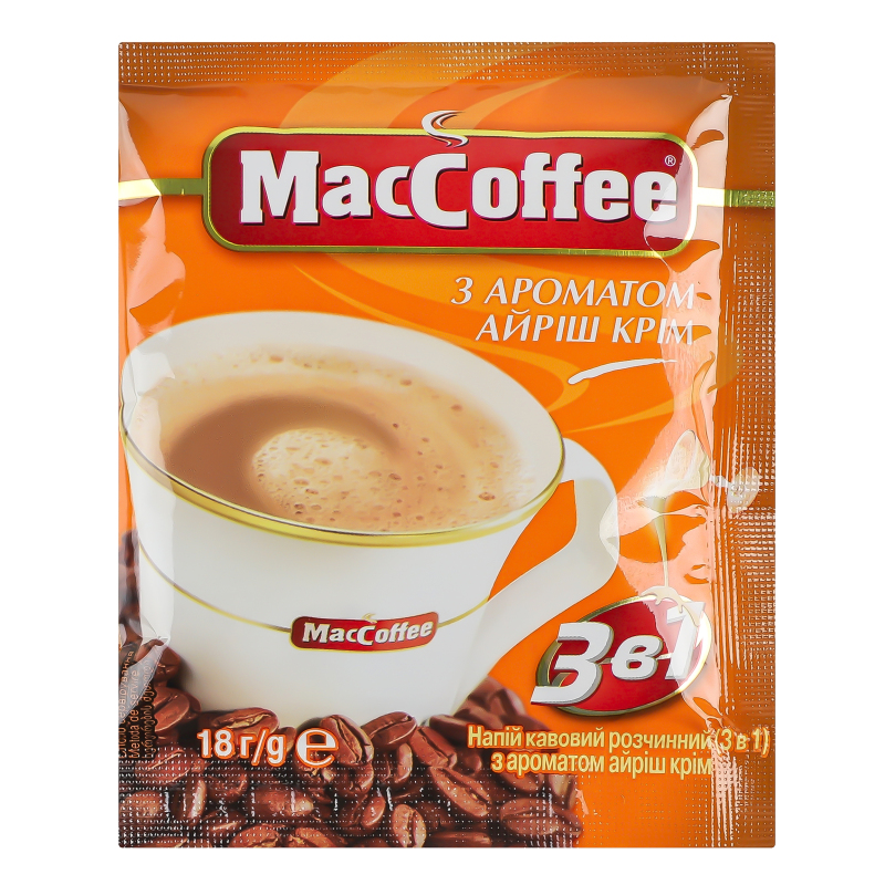 Кава MacCoffee 3в1 айріш крем 18г*20шт