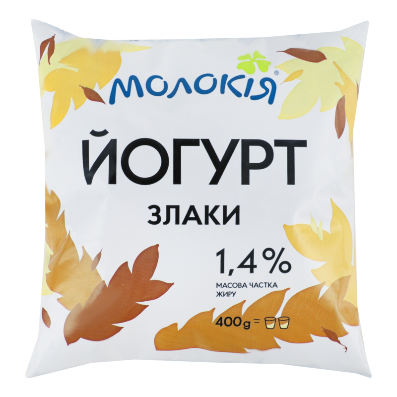 Йогурт Злаки 1,4% п/е 400г Молокія