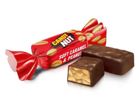 Цукерки Candy Nut карам.арахіс черв. ваг Рошен