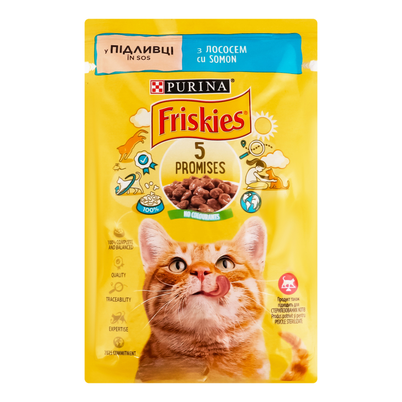 Корм вологий д/котів Friskies лосось у підливці 85г Фріскіс