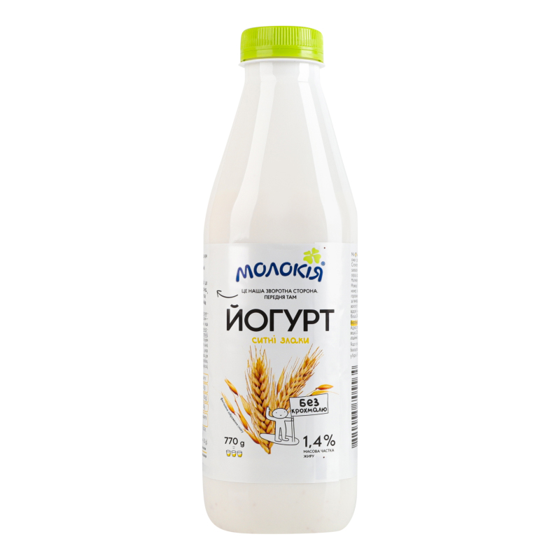 Йогурт Злаки 1,4% пет 770г Молокія