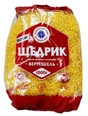 Макар.вироби Вермішель тонка коротка 1кг Щедрик