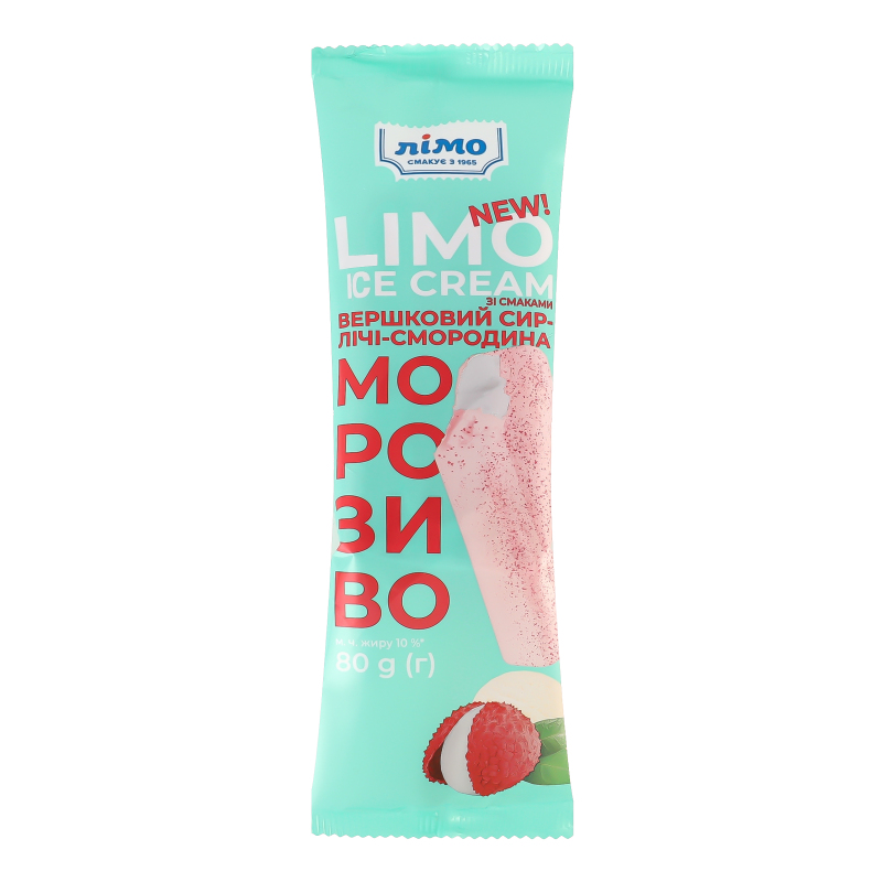 Морозиво LIMO ICE CREAM вершк.сир-лічі-смородина 80г Лімо