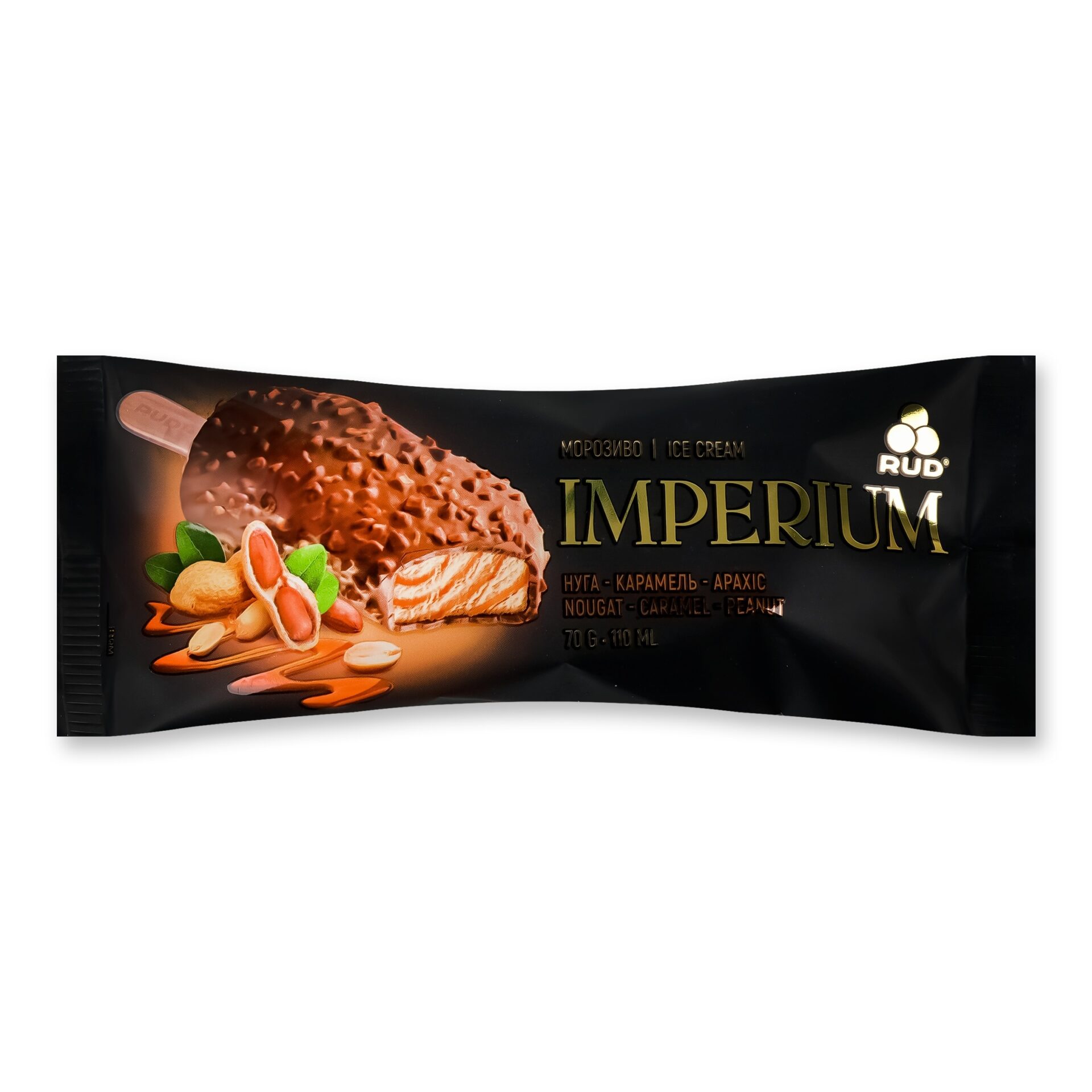 Морозиво Imperium нуга-карамель-арахіс 70г Рудь