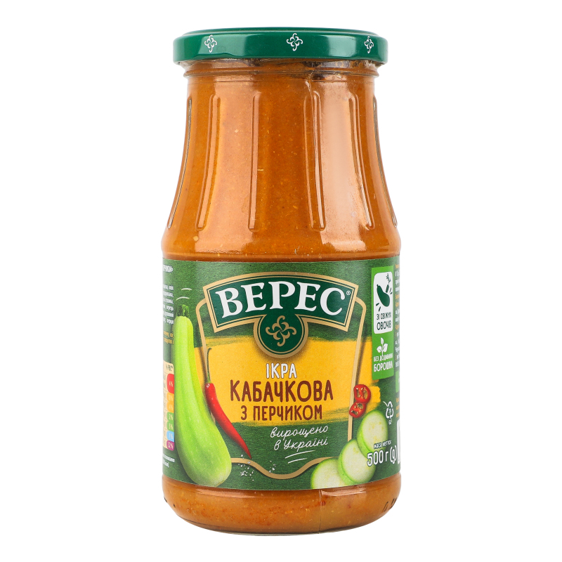 Ікра кабачкова з перчиком 500 г с/б “Верес”