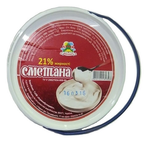 Сметана 21% відро 900г Диканька