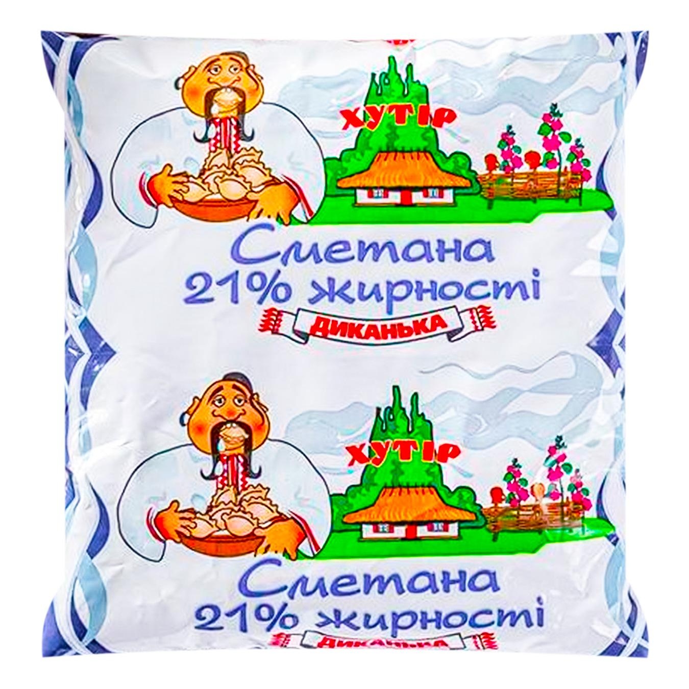 Сметана 21% п/е 400г Хутір Диканька