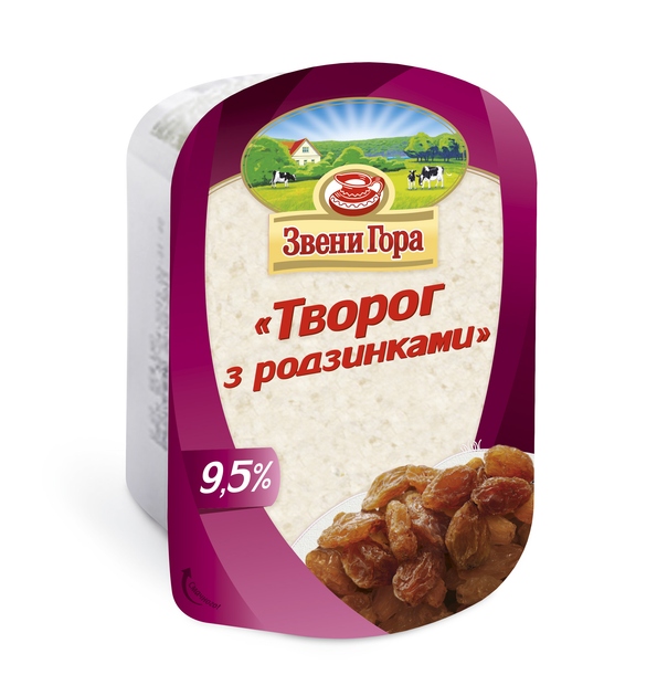 Сир к/м з родзинками 9,5% 200г Звенигора