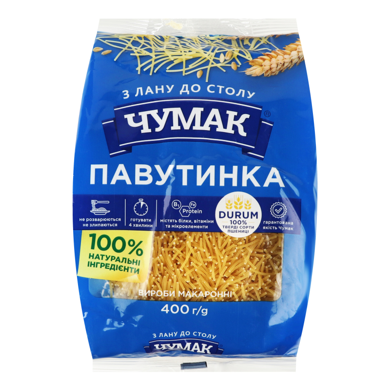 Макарони Павутинка п/п 400г Чумак