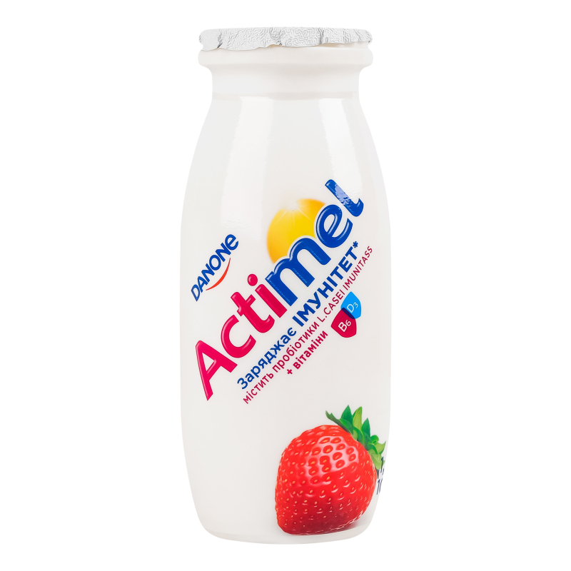 Продукт к/м Actimel полуниця 1,4% пет 100г