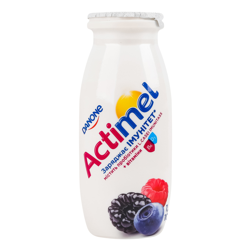 Продукт к/м Actimel лісові ягоди 1,4% пет 100г