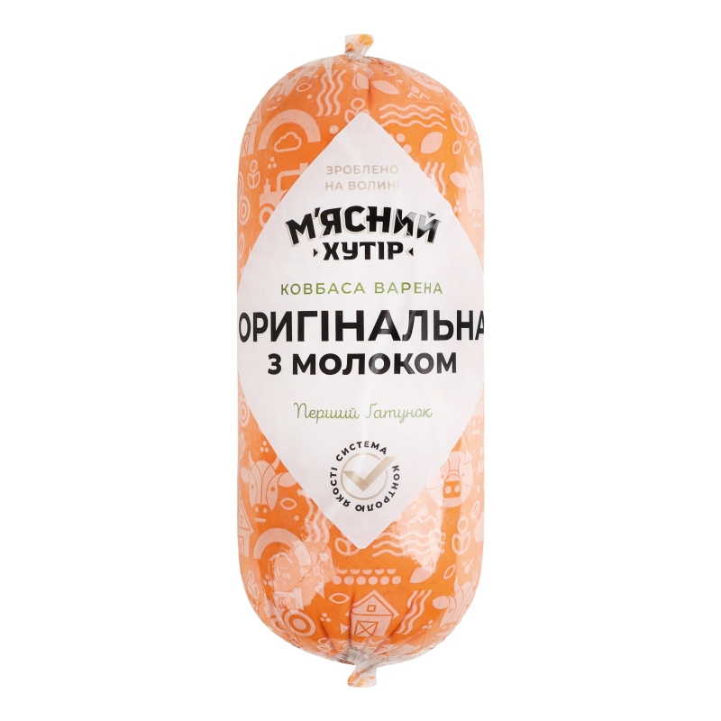 Ковбаса Оригінальна з молоком вар 0,58кг в/у ваг М’ясний хутір