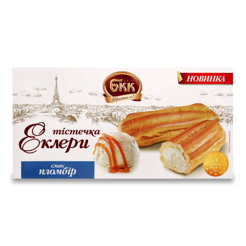 Тістечка Еклери Смак пломбір 240г БКК