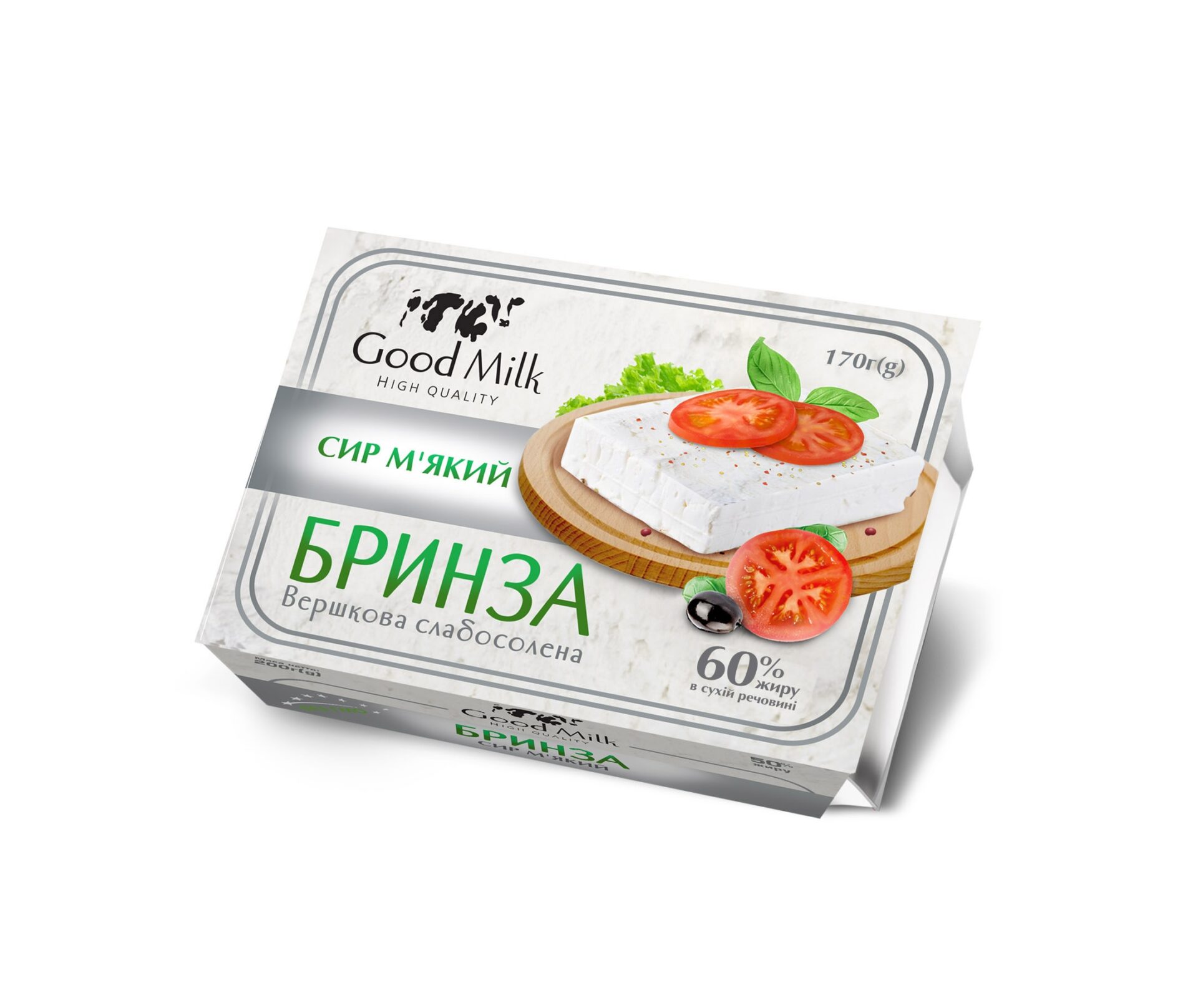 Сир м’який Бринза 60% ванночка 170г Good Milk