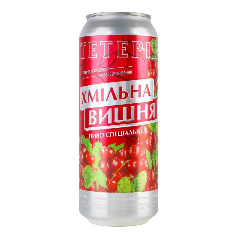 Пиво Тетерів Хмільна Вишня ж/б 0,5л ППБ