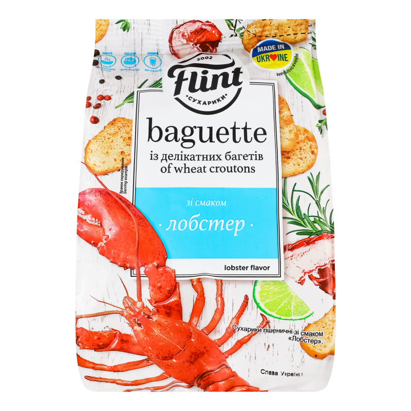Сухарики пшен Flint Baguette лобстер 100г