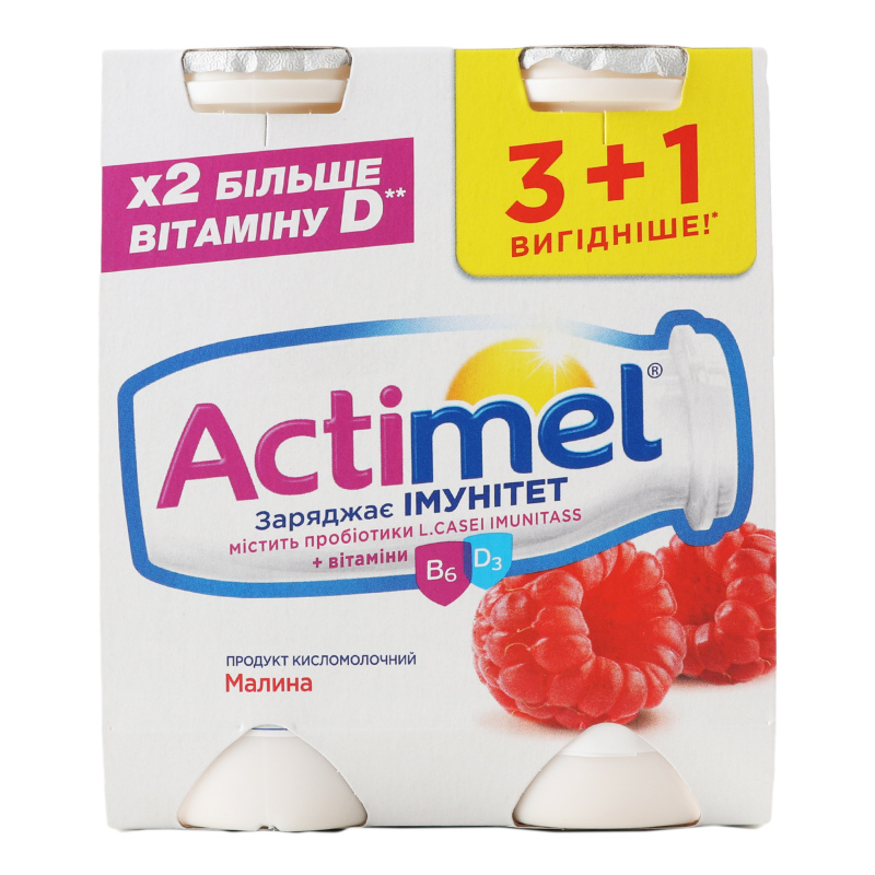 Продукт к/м Actimel малина 1,4% пет 4*100г