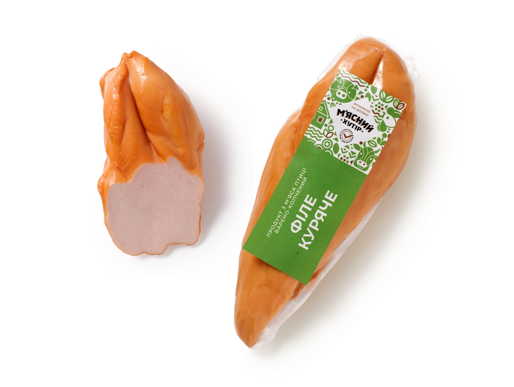 Продукт з м’яса птиці Філе куряче в/к 1г ваг М’ясний Хутір
