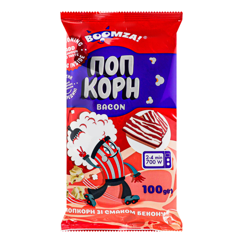 Попкорн мікрохвил. Boomza бекон 100г