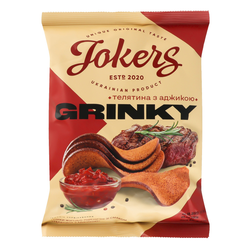 Грінки житньо-пшен телятина-джика 80г JokerS
