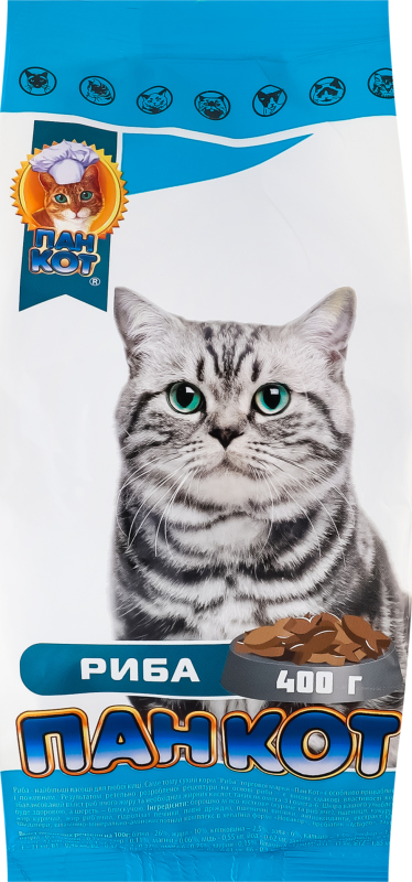 Корм сухий д/котів Риба 400г Пан Кот