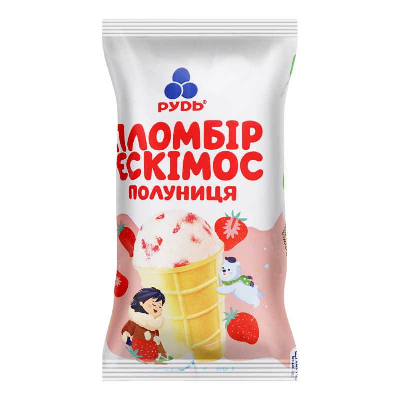 Морозиво Ескімос полуниця ваф/ст 80г Рудь