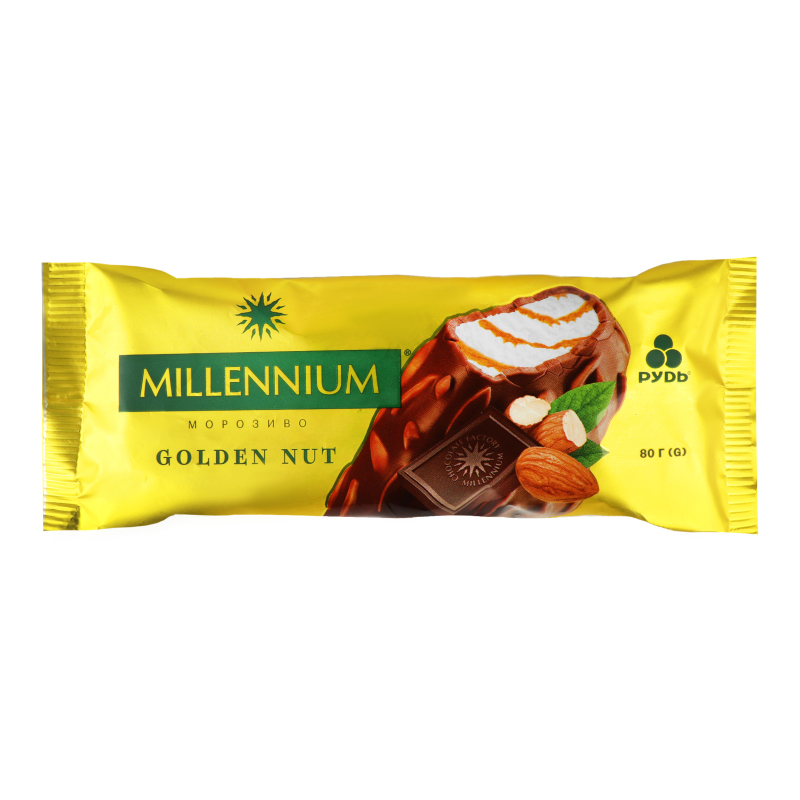 Морозиво Millennium Golden Nut ескімо 80г Рудь