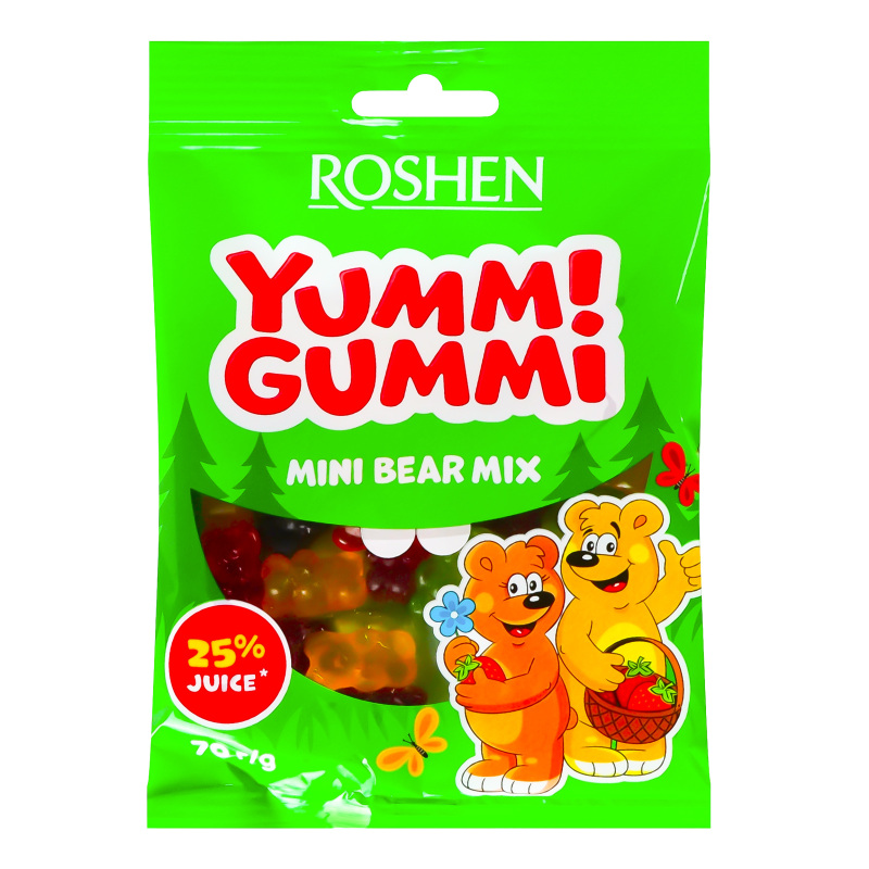 Цукерки желейні Yummi Gummi Mini Bear Mix 70г Рошен