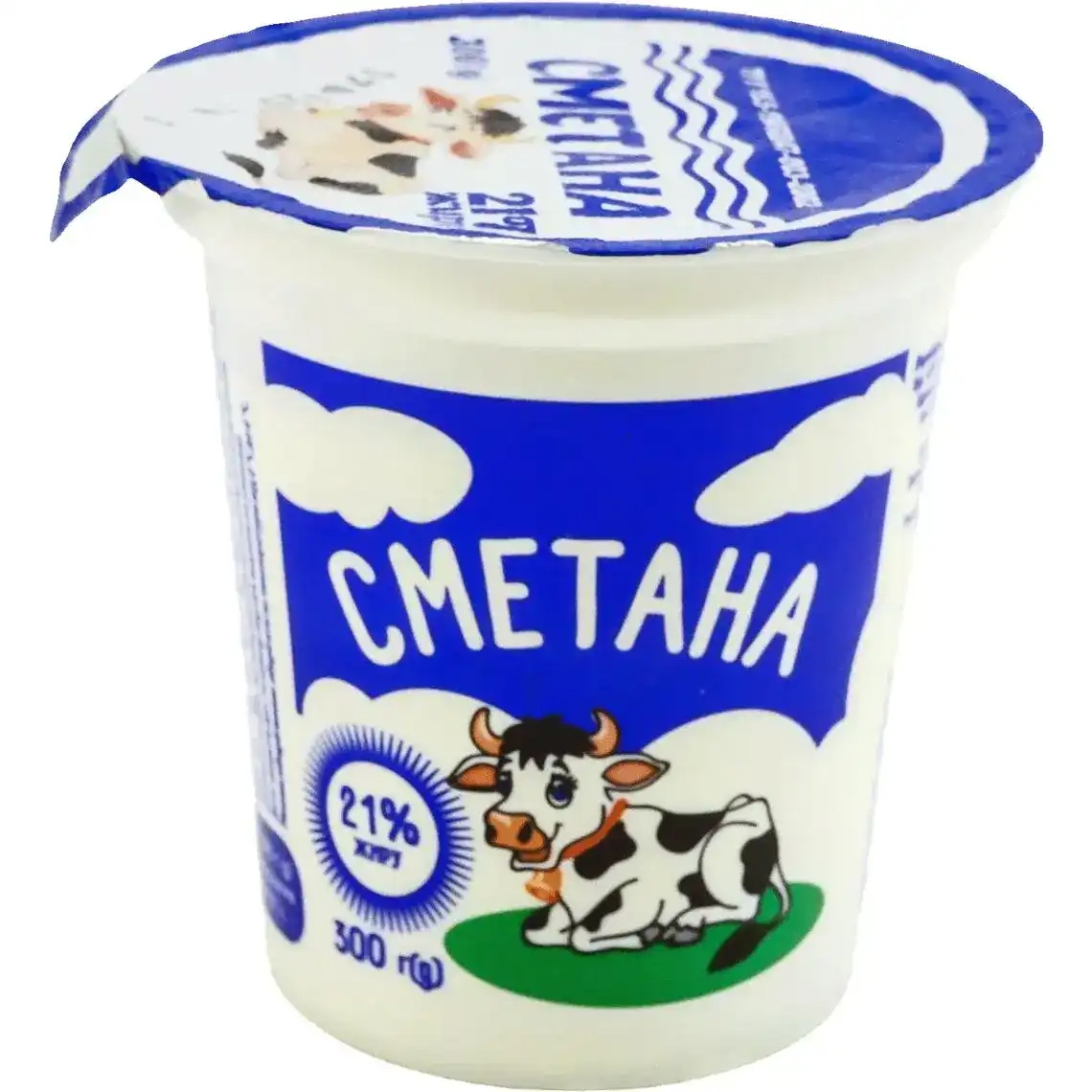 Сметана Селянська 21% стакан 300г Альдіс