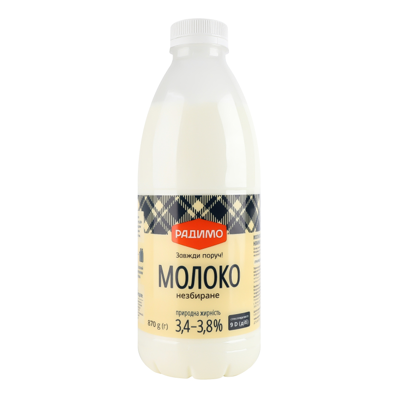 Молоко пастеризоване 3,4-3,8% пет 870г РадиМо