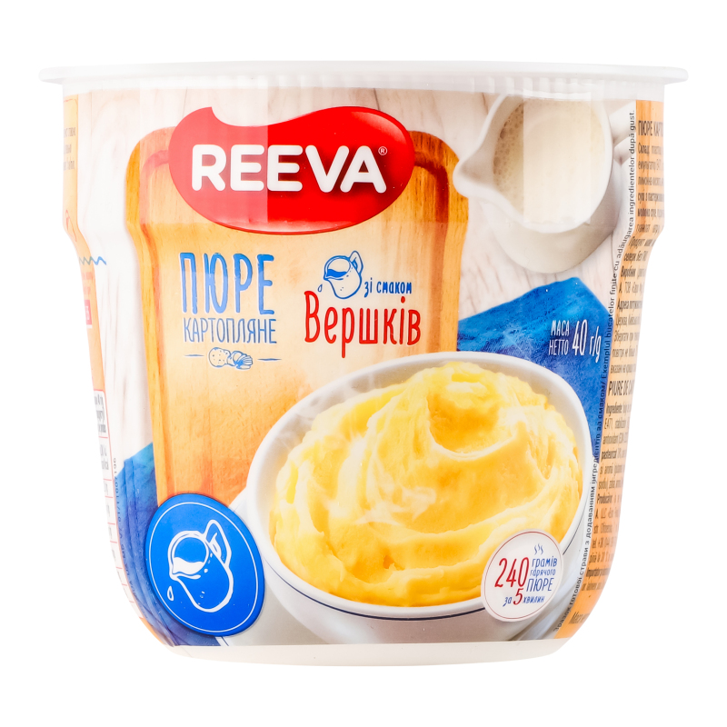 Пюре карт. зі смаком вершків стакан 40г REEVA