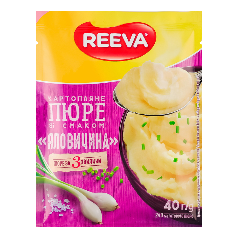 Пюре карт. зі смаком яловичини пачка 40г REEVA