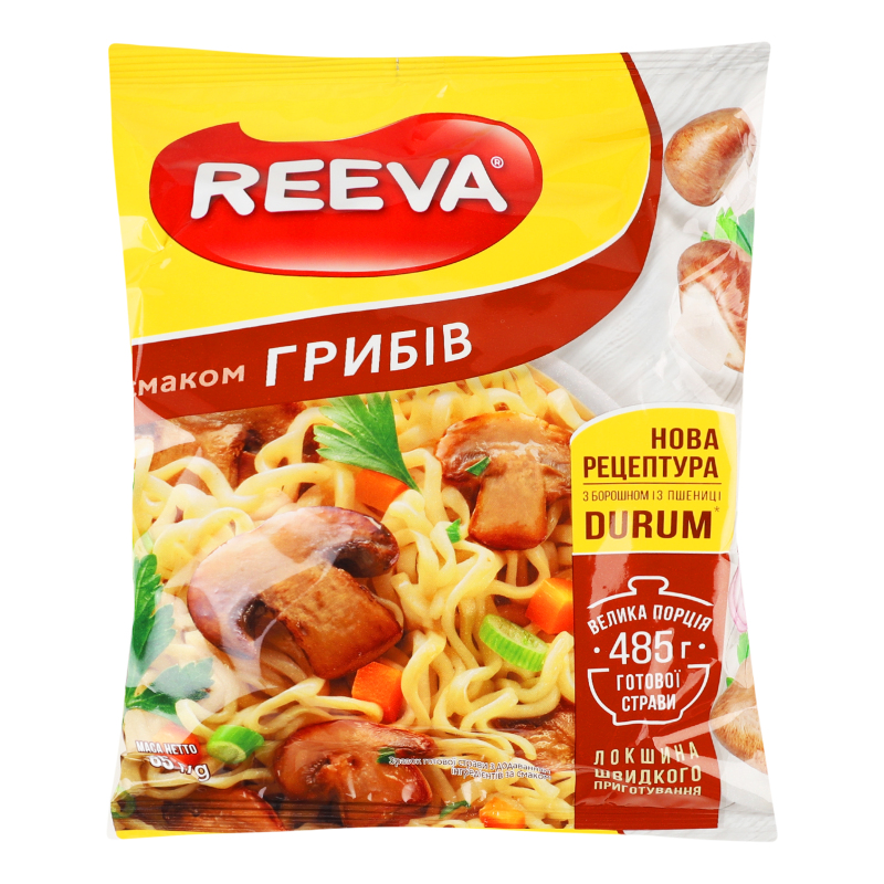 Локшина ш/п зі смаком грибів пачка 85г REEVA