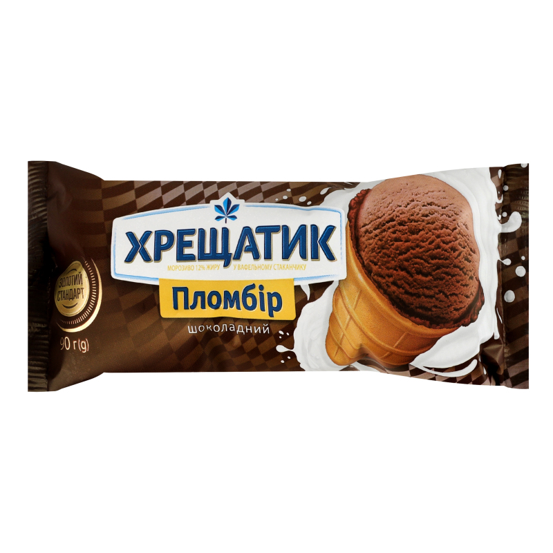 Морозиво Хрещатик Золотий Стандарт шок 90г