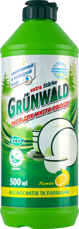 Засіб д/миття посуду Grünwald Лимон 500мл