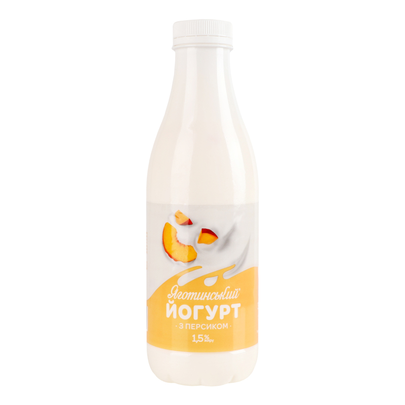 Йогурт персик 1,5% пет 750г Яготинське