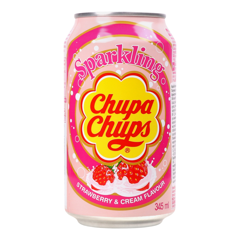 Напій газ. Chupa Chups Полуниця з вершками ж/б 0,345л
