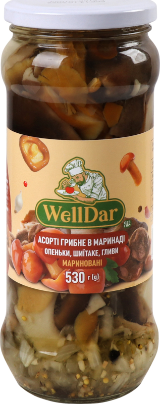 Грибне асорті в маринаді 580г WellDar