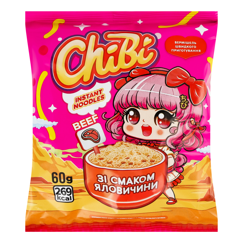 Вермішель ш/п ChiBi яловичина 60г
