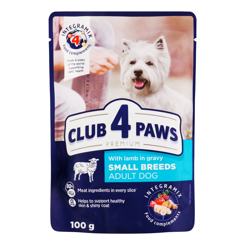 Корм д/собак Club 4 Paws Premium ягня соус 100г