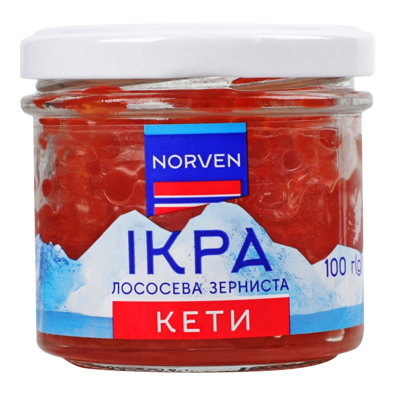 Iкра лососева кети зерниста 100г Norven