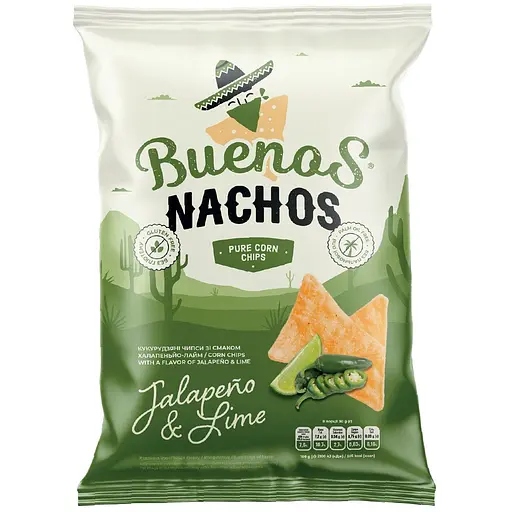 Чипси кукур Buenos Nachos халапеньйо-лайм 90г